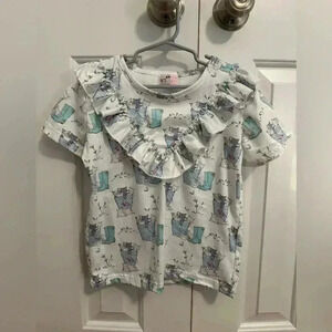 Pete + Lucy Ruffle T-shirt Springtime Kittens Print size 5